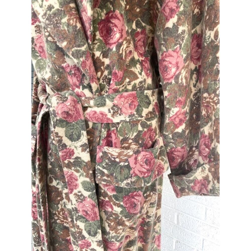 VTG Peruvian Connection English Rose Dressing Gown Robe L 100% Baby Alpaca - Picture 9 of 10